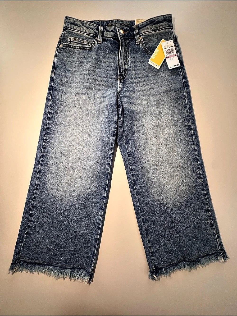 Michael Kors Selma Crop Wide Leg Jeans Blue Size 6